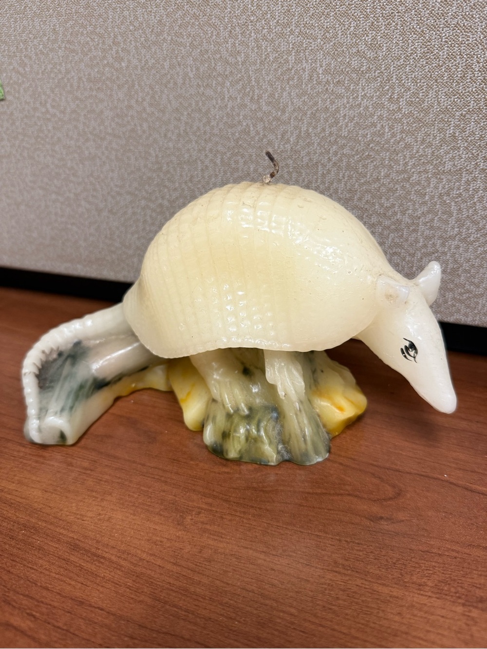 Vintage Cream Armadillo Candle - Decorative Home Art